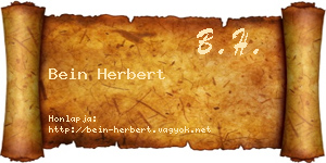 Bein Herbert névjegykártya